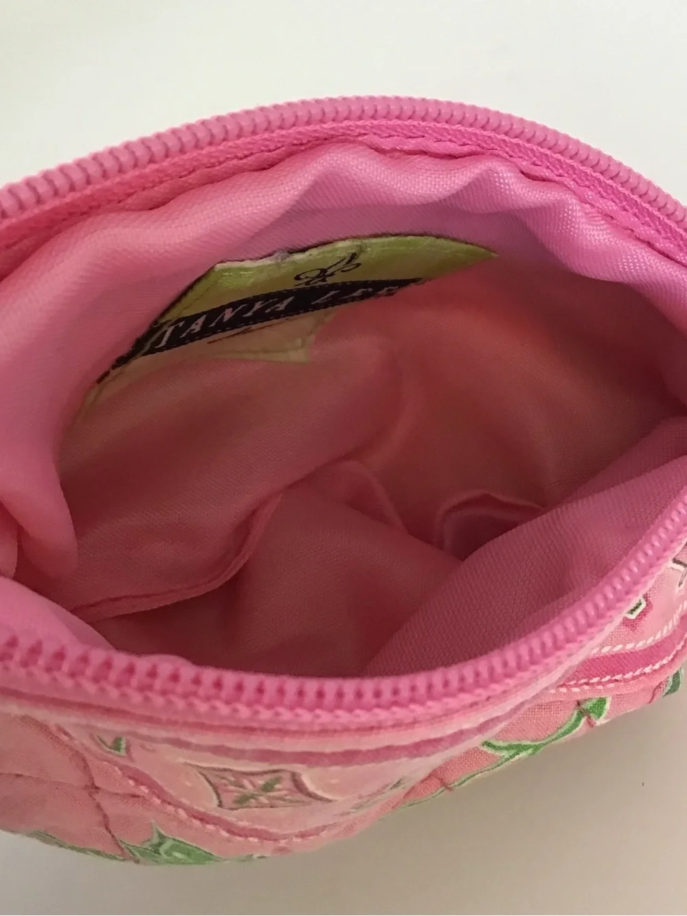 Tanya Lee Pink Quilted Floral Zip Pouch